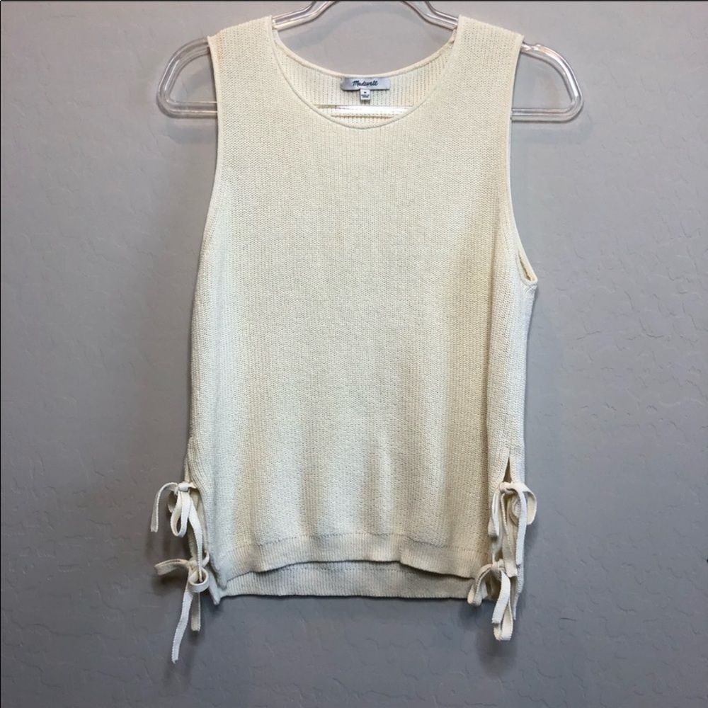 Madewell Sleeveless Sweater with Ties by the Side